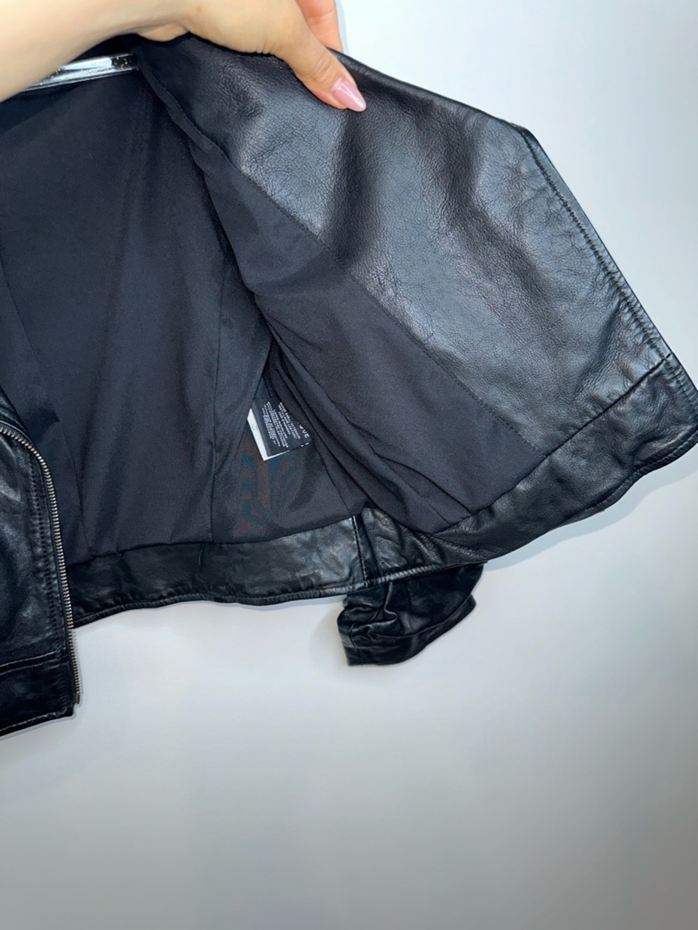Lamarque Black Leather Moto Jacket with Zip Details 100% lamb leather - Picture 7 of 14